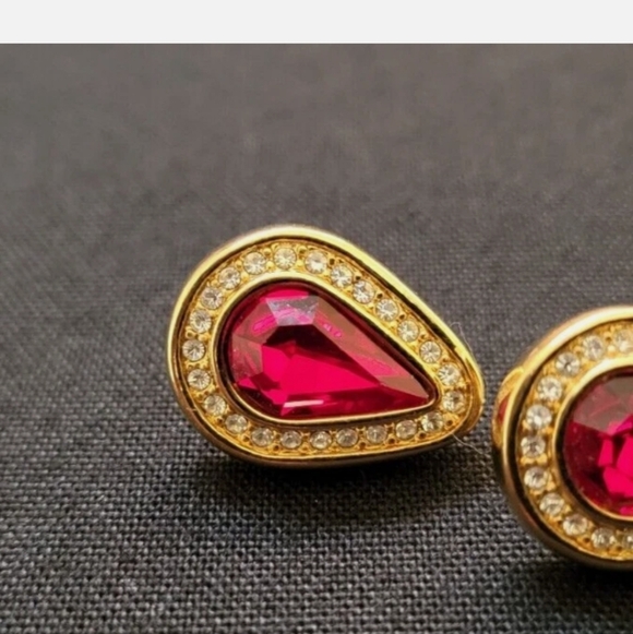 Swarovski Yellow Gold Plate Crystal Drop Earrings - Picture 2 of 5